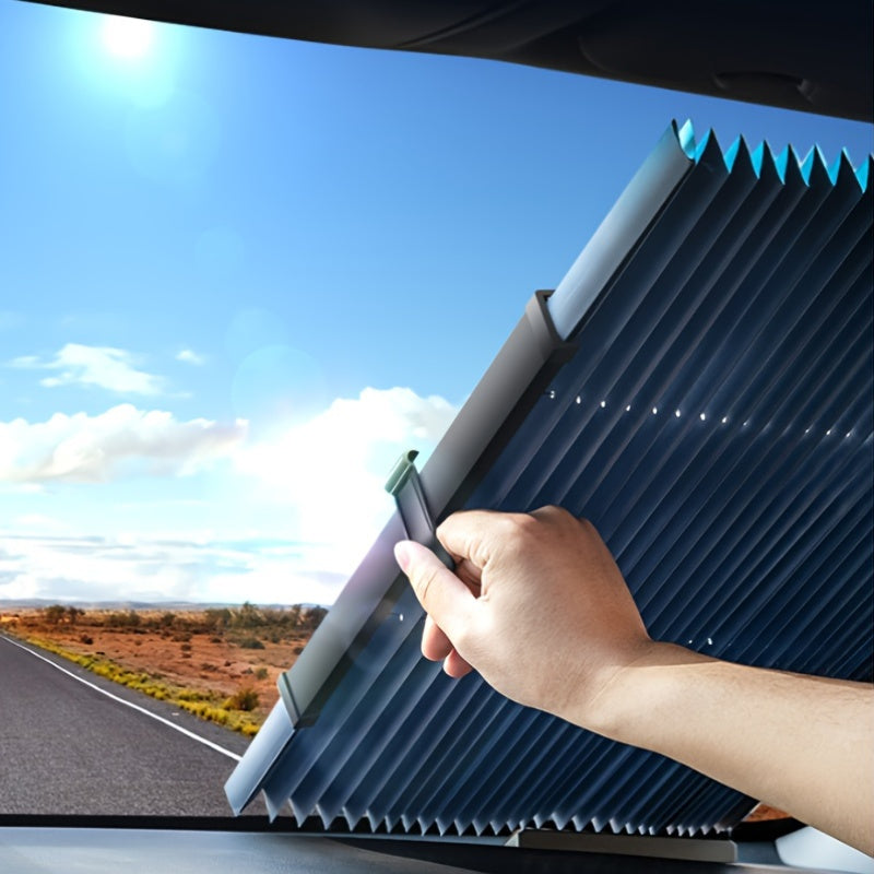 Auto Retractable Windshield Sunshade with UV Protection