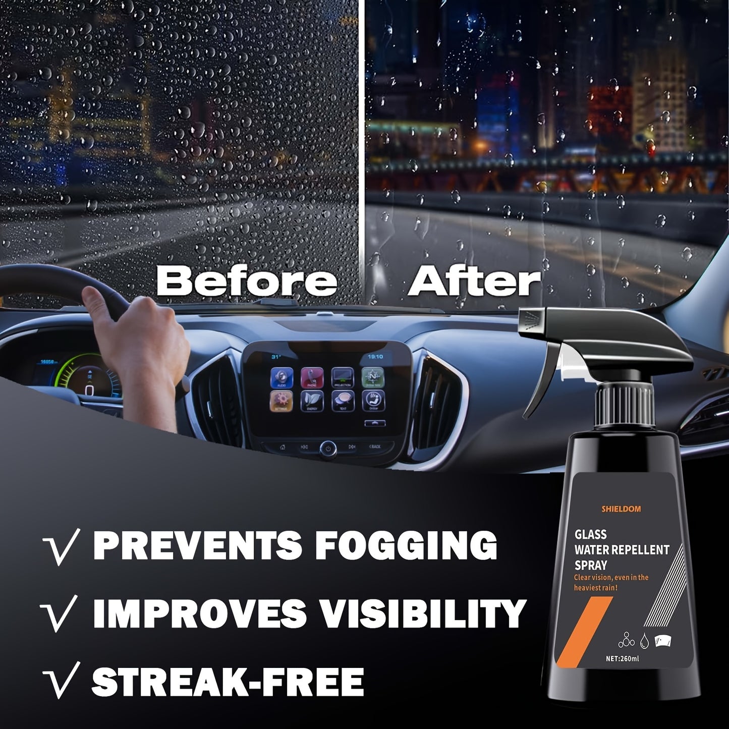 Rainproof Car Windshield Spray, 8.79oz